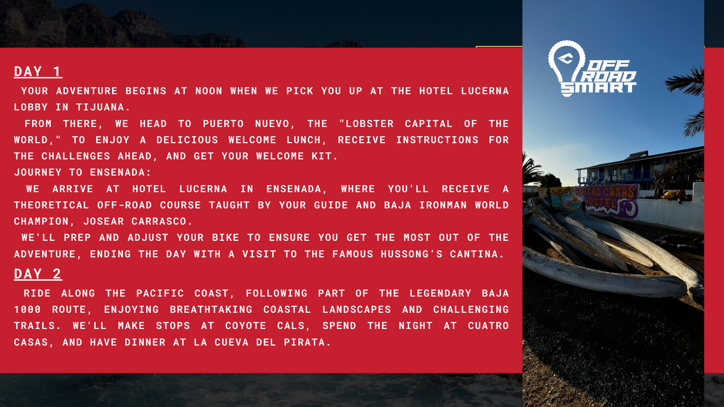*ENGLISH* BAJA Off-Road Tour SEPT 25-28